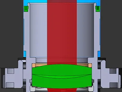 Işının eksenini koruyan bağımsız odak montajı