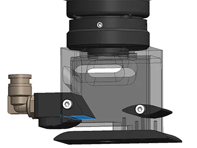 Uzun mercek ömrü için sıçrama önleyici hava perdesi