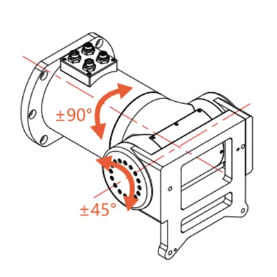 Lazer Pah Kesme Kafası için Döner Eksen